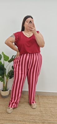 Pantalon raya Curvy lRef:6438l